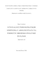 Učestalost psihosomatskih simptoma u adolescenata na području Brodsko-posavske županije