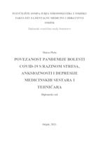 Povezanost pandemije bolesti COVID-19 s razinom stresa, anskioznosti i depresivnosti medicinskih sestara/tehničara