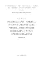 Procjena znanja i mišljenja djelatnica Srednje škole Pregrada i Srednje škole Bedekovčina o značaju samopregleda dojke