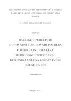 Razlike u percepciji duhovnosti i duhovnih potreba u medicinskih sestara,medicinskih tehničara i korisnika usluga zdravstvene njege u kući