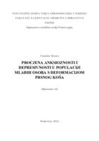 Procjena anksioznosti i depresivnosti u populaciji mlađih osoba sa deformacijom prsnog koša