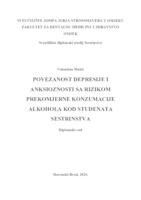 Povezanost depresije i anksioznosti sa rizikom prekomjerne konzumacije alkohola kod studenata sestrinstva