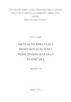 Mentalno zdravlje i profesionalni stres medicinskih sestara i tehničara