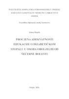 Procjena adekvatnosti edukacije o dijabetičkom stopalu u osoba oboljelih od šećerne bolesti