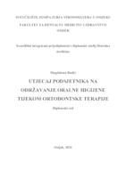 Utjecaj podsjetnika na održavanje oralne higijene tijekom ortodontske terapije