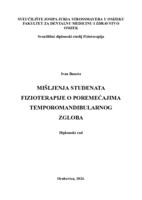 Mišljenje studenata fizioterapije o poremećajima temporomandibularnog zgloba