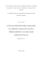 Učinak ortodontske terapije na indeks tjelesne mase i prehrambene navike kod adolescenata