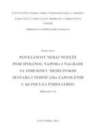 Povezanost neravnoteže percipiranog napora i nagrade sa stresom u medicinskih sestara i tehničara zaposlenih u klinici za psihijatriju