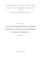 Stavovi i predrasude o starijim osobama studenata diplomskog studija sestrinstva