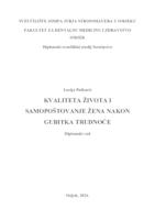 Kvaliteta života i samopoštovanje žena nakon gubitka trudnoće