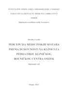 prikaz prve stranice dokumenta Percepcija medicinskih sestara prema duhovnosti  na Klinici za pedijatriju Kliničkog bolničkog centra Osijek