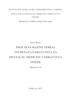 prikaz prve stranice dokumenta Procjena razine stresa studenata Fakulteta za dentalnu medicinu i zdravstvo Osijek