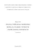 prikaz prve stranice dokumenta Znanja i mišljenja korisnika Doma za starije i nemoćne osobe Osijek o demenciji