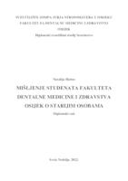 prikaz prve stranice dokumenta Mišljenje studenata Fakulteta dentalne medicine i zdravstva Osijek o starijim osobama