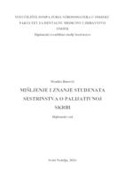 prikaz prve stranice dokumenta Mišljenja i znanje studenata sestrinstva o palijativnoj skrbi