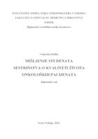 prikaz prve stranice dokumenta Mišljenje studenata sestrinstva o kvaliteti života onkoloških pacijenata