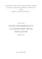 prikaz prve stranice dokumenta Znanje i informiranost o glaukomu među općom populacijom