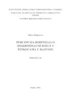 prikaz prve stranice dokumenta Percepcija roditelja o diskriminaciji djece s teškoćama u razvoju