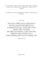 prikaz prve stranice dokumenta Znanje i mišljenje prakse o povezanosti dijabetesa i parodontitisa: istraživanje među hrvatskim dijabetolozima, liječnicima obiteljske medicine i doktorima dentalne medicine