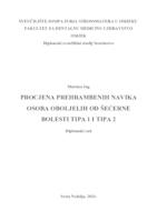 prikaz prve stranice dokumenta Procjena prehrambenih navika osoba oboljelih od šećerne bolesti  tipa 1 i tipa 2