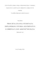 prikaz prve stranice dokumenta Procjena znanja studenata diplomskog studija Sestrinstvo o zbrinjavanju kroničnih rana