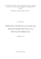 prikaz prve stranice dokumenta Mišljenje studenata sestrinstva o utjecaju traumatskih iskustava na mentalno zdravlje