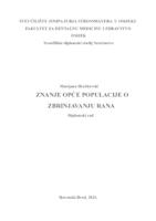 prikaz prve stranice dokumenta Znanje opće populacije o zbrinjavanju rana