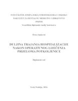 prikaz prve stranice dokumenta Duljina trajanja hospitalizacije nakon operativnog liječenja prijeloma potkoljenice