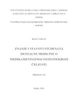 prikaz prve stranice dokumenta Znanje i stavovi studenata dentalne medicine o medikamentoznoj osteonekrozi čeljusti